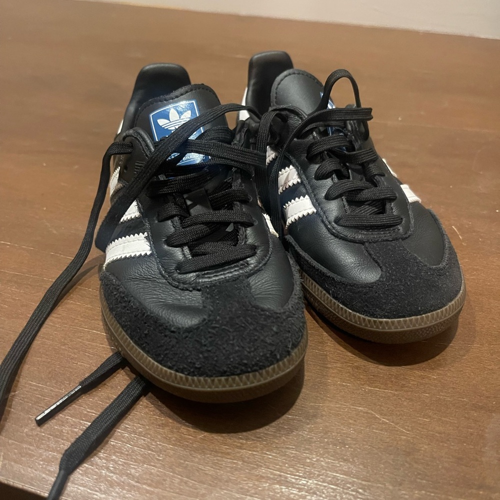 Adidas Kids Black and White SAMBA Sneakers